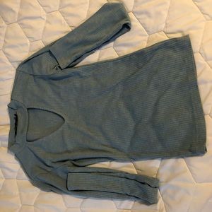 long sleeve, turtle neck, open chested top